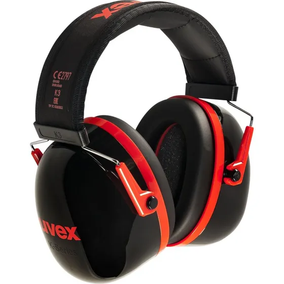 Uvex K3 Høreværn 33 dB, sort/rød