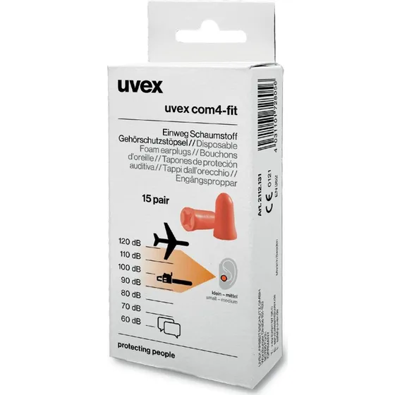 Uvex 2112131 Ørepropper Genanvendelige, 15 stk, Orange