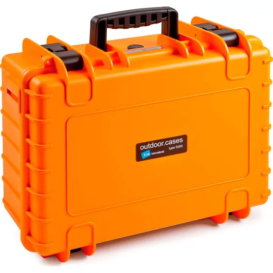 B&W International Type 5000 Outdoor Case, Orange, med forudskåret skum