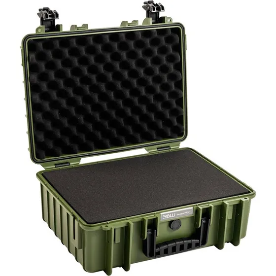 B&W 5000 Outdoor Flightcase med Skum Polstring – Mørkegrøn