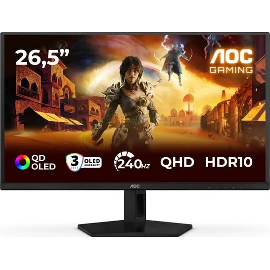 AOC G4 Q27G41ZDF 26,5" QHD QD-OLED Gaming-skærm, Sort/Rød