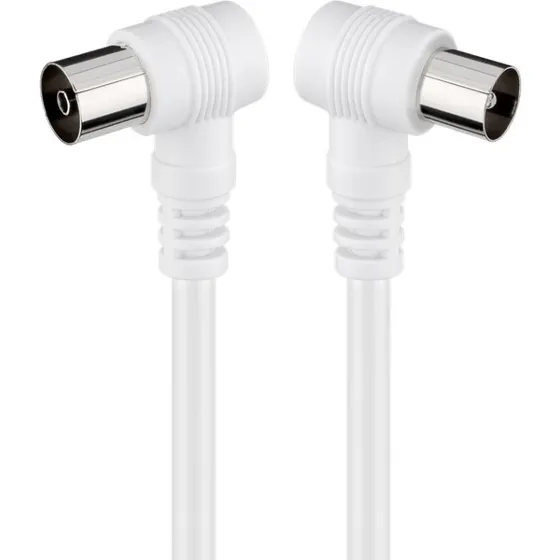 Goobay 11522 Vinklet Koaksialkabel 5m Hvid