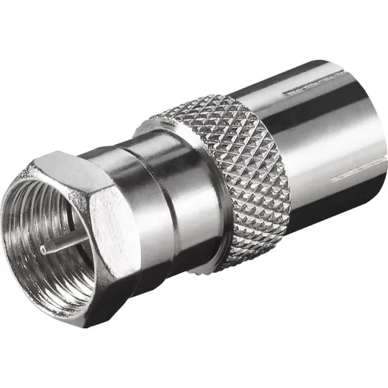 Goobay F-han til Coax-hun adapter 25,2 mm silver