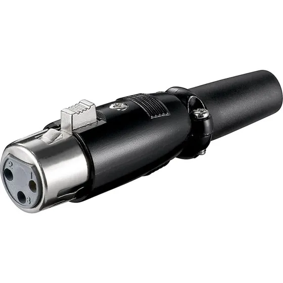 Goobay Mikrofonkopling XLR3, Sort med forgyldte kontakter