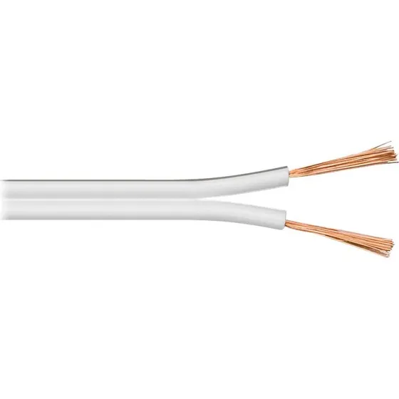 Goobay Højttalerkabel 2x0,75mm² OFC, Hvid, 100 m