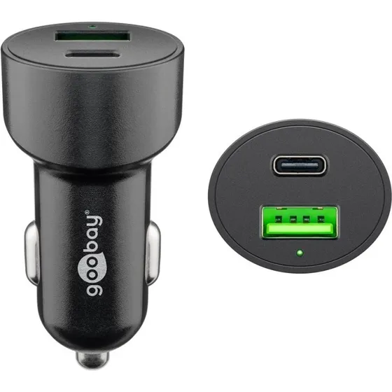 Goobay USB-C PD 48W Biladapter 12/24V med USB-A/QC3.0