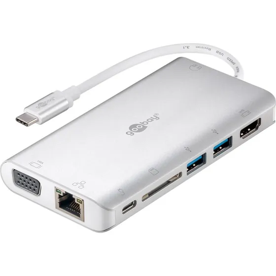 Goobay 49850 USB-C Multiport Adapter Silver