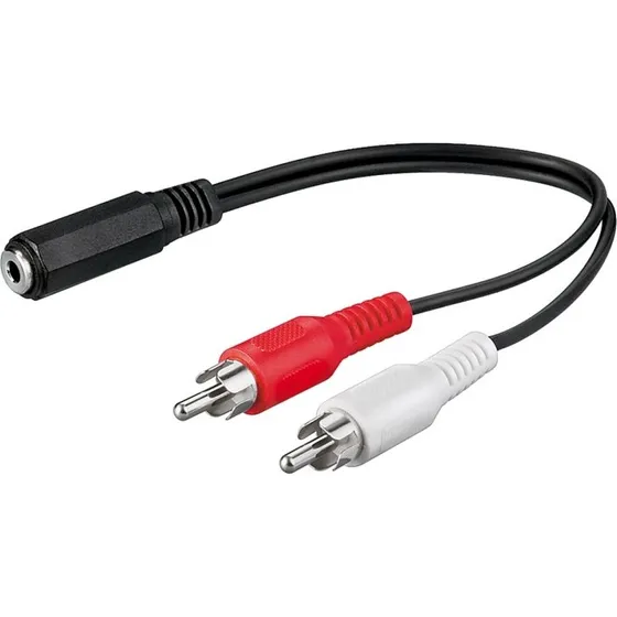 Goobay 3,5 mm til 2x RCA Adapter, 0,20 m, sort