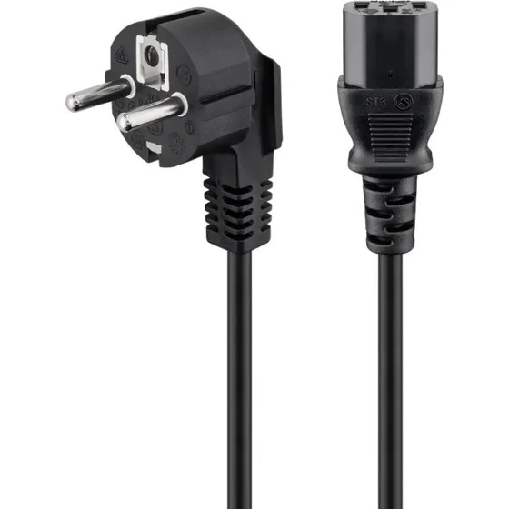 Goobay NK 101 S 5m Vinklet C13-Strømkabel, Sort