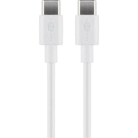 Goobay USB-C til USB-C kabel 2 m, hvid, 60W PD