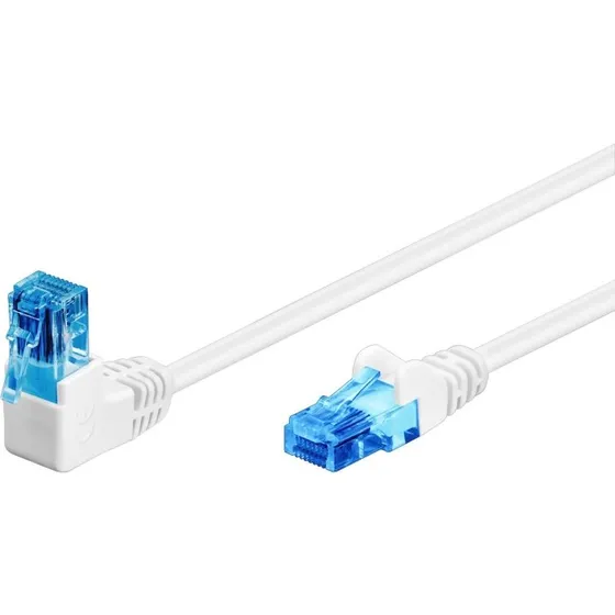 Goobay CAT 6A 90° vinklet netværkskabel, 5 m, hvid, CCA
