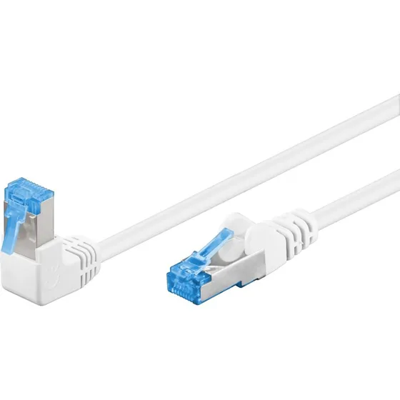 Goobay CAT 6A S/FTP vinklet 90°, hvid, 5 m