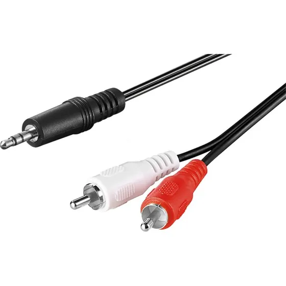 Goobay Audiokabel 3,5mm til 2x RCA, 1m, Sort