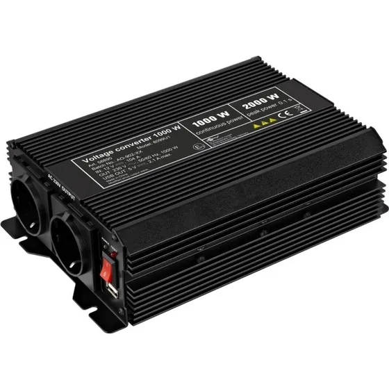 Pro Voltage 1000 W DC/AC Inverter, sort