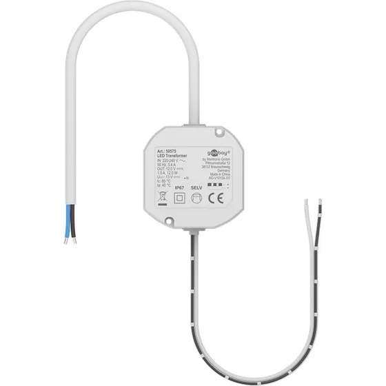 LED-transformer 12 V/12 W, IP67, DC