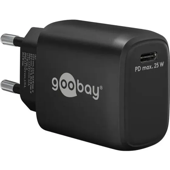Goobay USB-C 25W PD 3.0 Strømforsyning, Sort