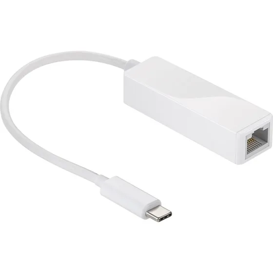 Goobay USB-C Gigabit Ethernet Adapter, Hvid, 10/100/1000Mbps