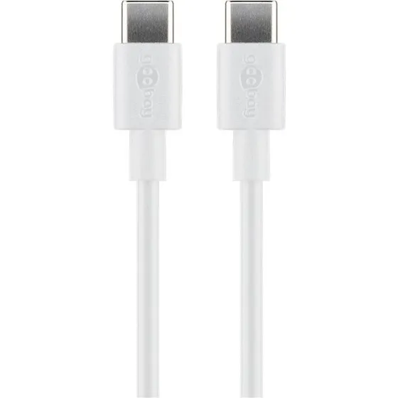 goobay USB-C 2.0-kabel 0,5m, hvid, 3A (60W)