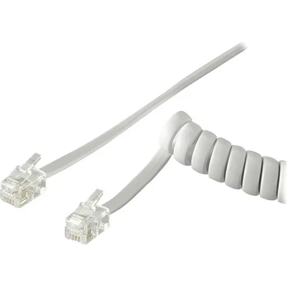 goobay Telefonspiralledning CCA 4m hvid RJ10 (han-han)