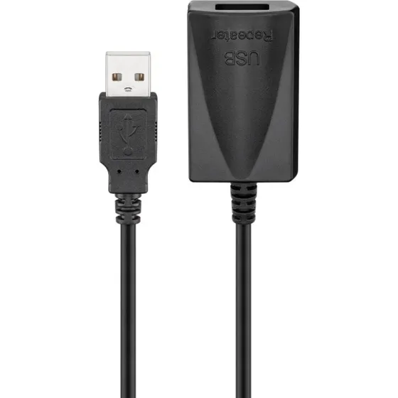 Goobay Aktiv USB 2.0 A/A 5 m, svart