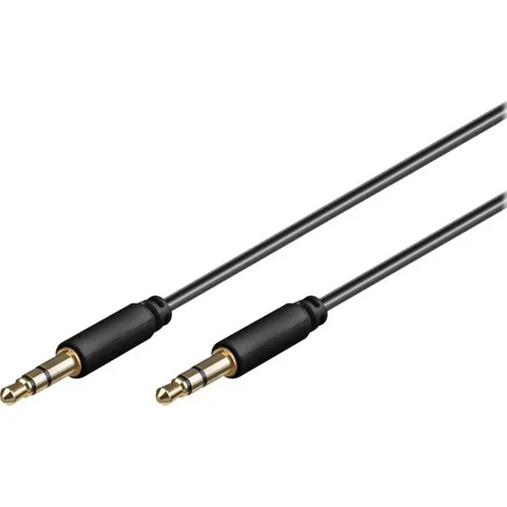 goobay AVK 183-0050 3.5mm Slim Audiokabel 0,5m Sort
