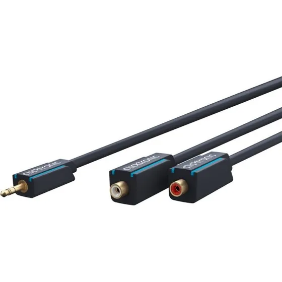 ClickTronic 3,5 mm AUX til RCA adapterkabel 0,1 m, guldbelagt