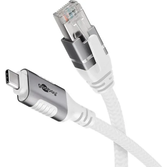 Goobay USB-C til RJ45 Cat6 7,5 m, hvid