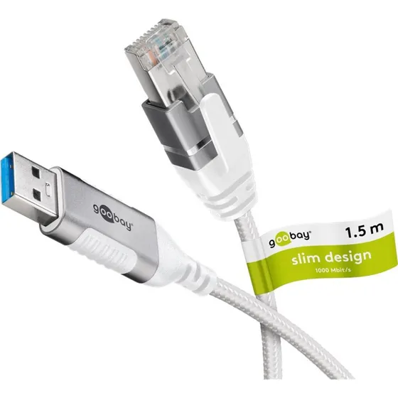 Goobay USB 3.0 A til RJ45 2 m, hvid