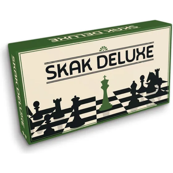 Skak Deluxe 40x40 cm - foldbart træskaksæt