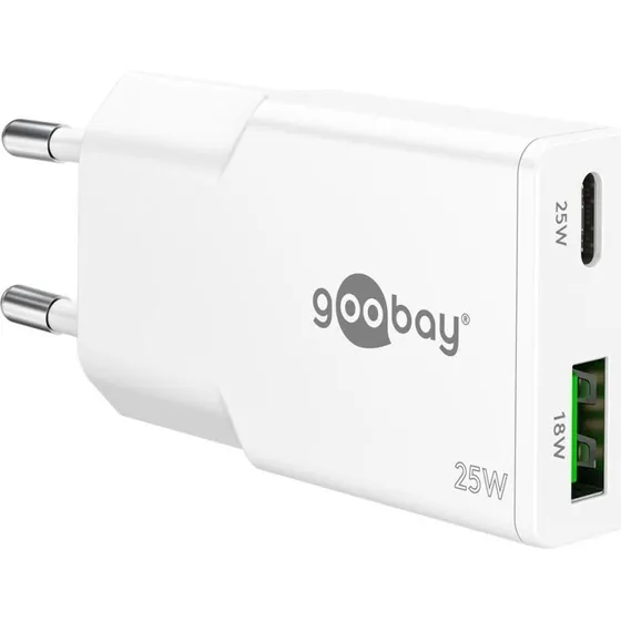 Goobay USB-C 25W PD Oplader 2-porte Hvid