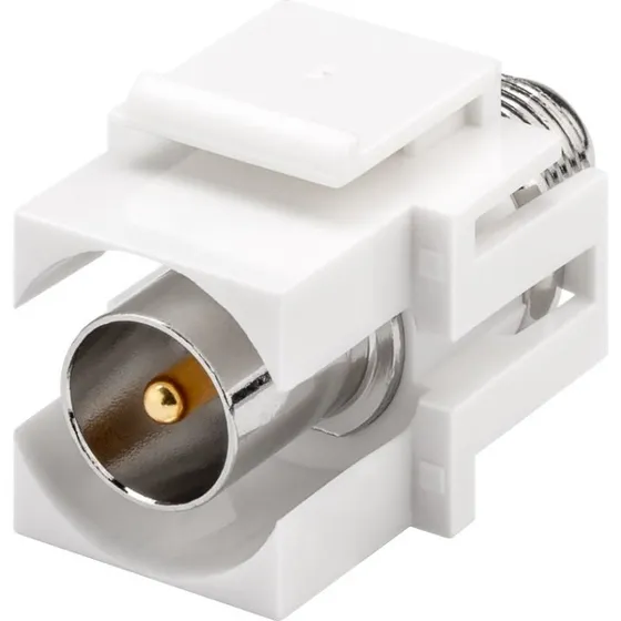 Goobay 79938 Keystone-Coax han til F hun, hvid, 18,9 mm