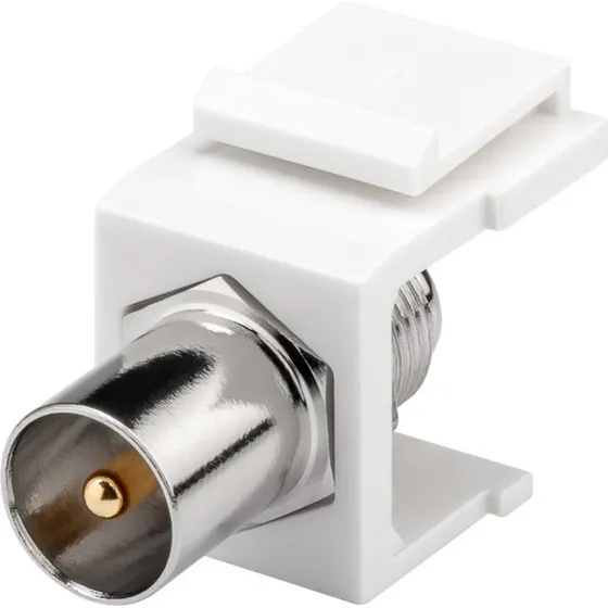 Goobay 79955 Keystone-coax stik til F-hun, hvid