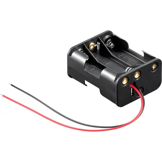 Goobay 81216 Batteriholder til 6xAA med ledning, sort