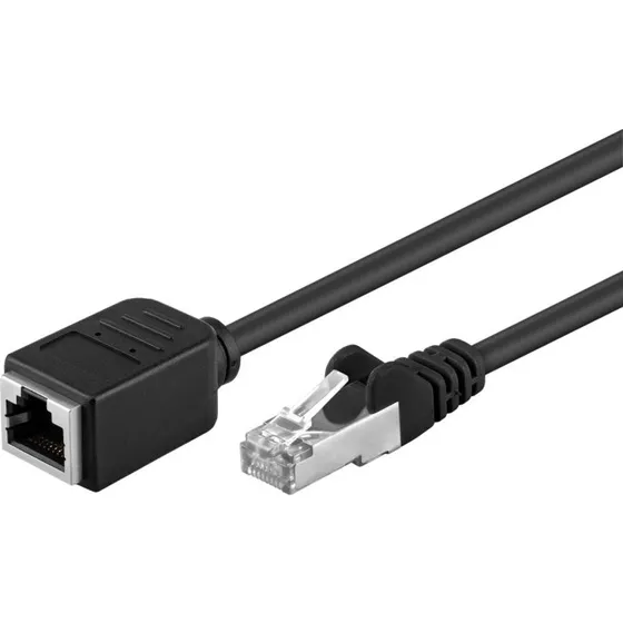 Goobay CAT 5e Forlængerkabel 1m F/UTP Sort