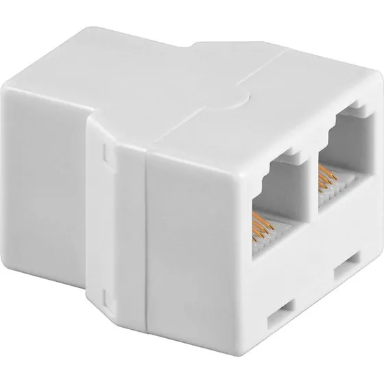 Goobay 93053 RJ12 Telefonsplitter, Hvid, 10 stk