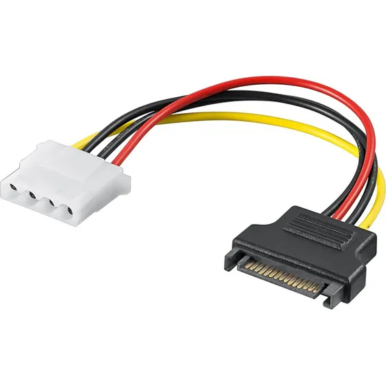 Pro PC Power Cable: SATA-han til 5,25" hun, 17 cm