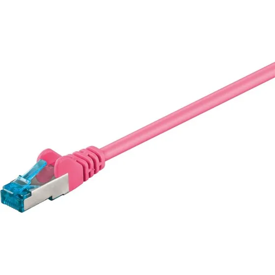 Goobay CAT 6A S/FTP Magenta 1m, Guldbelagt, Halogenfri