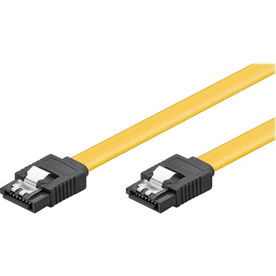goobay SATA L-L Kabel 0,2m Gul med Låseklip