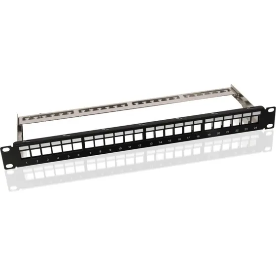 Goobay 19" 1U STP Patchpanel 24x Keystone, Sort