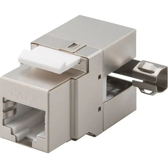 Goobay Keystone RJ45 CAT 6 STP 250 MHz, Sølv, 90° vinklet