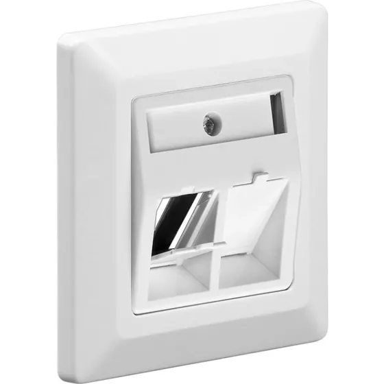 Goobay Keystone Faceplate med 2x RJ45 Snap-in-moduler