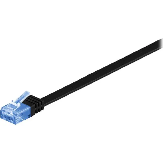 Goobay CAT 6A Flad Netværkskabel 7m, Sort, U/UTP
