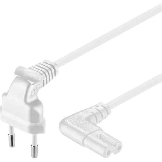 Pro Strømkabel C7 2m Hvid 90°