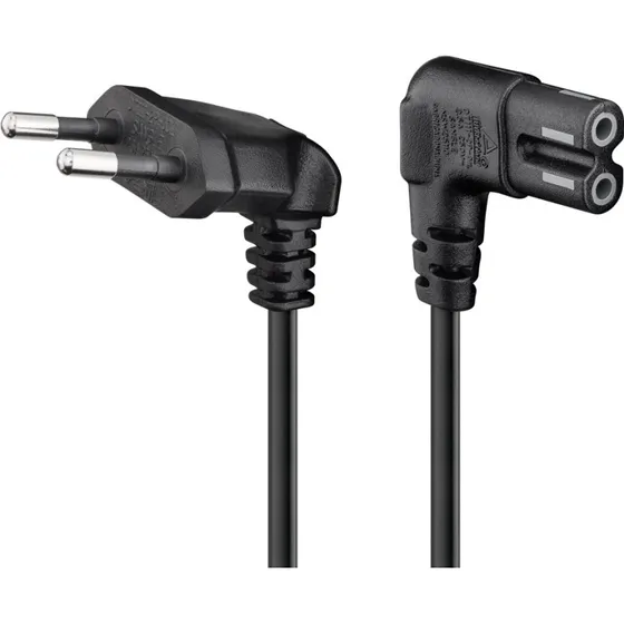 Goobay Tilslutningskabel C7, 5 m, vinklet, sort