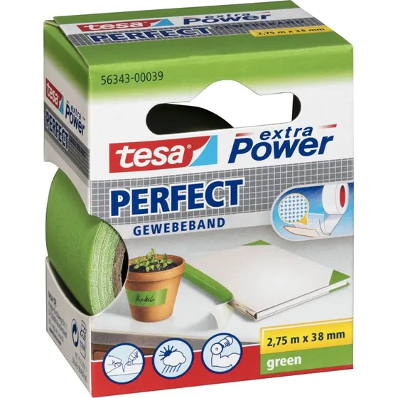 Tesa Extra Power Perfect Lærredstape 2,75m x 38mm Grøn