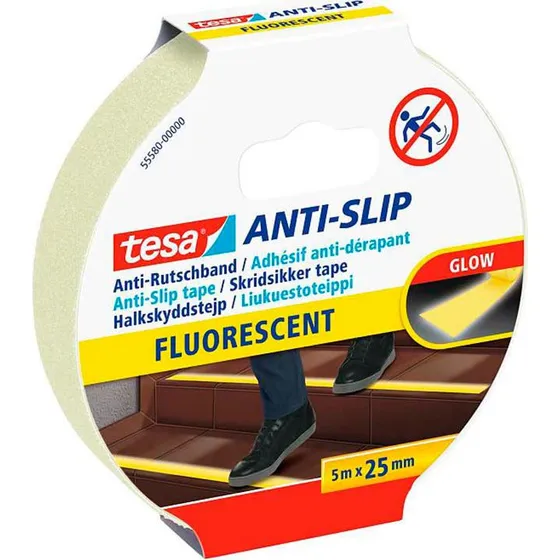 tesa Anti-Slip Tape 5m x 25mm Fluorescent