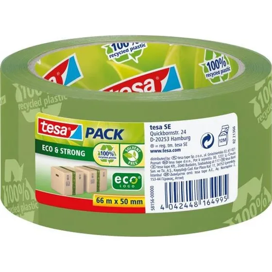 Tesa Pakketape Eco & Strong 66M 50mm Brun
