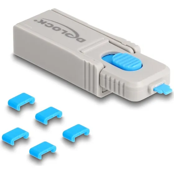 DeLOCK USB-C-portblokeringsværktøj (5 stk, grå/blå)