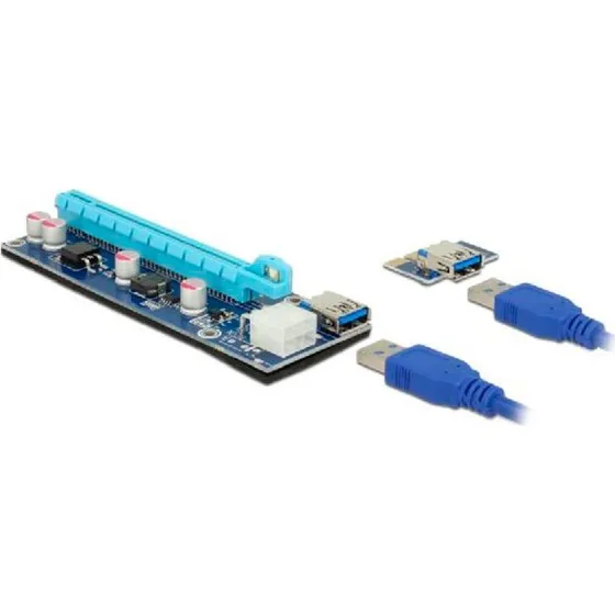 DeLOCK Riser Card PCIe x1 til x16 med USB 3.2, 60 cm