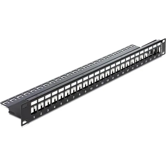 Delock 19" Keystone Patch Panel 24-Port Sort 1U